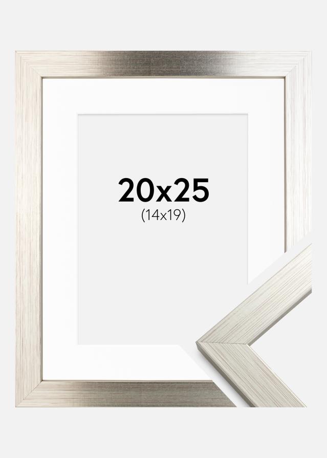 Kehys Silver Wood 20x25 cm - Passepartout Valkoinen 15x20 cm