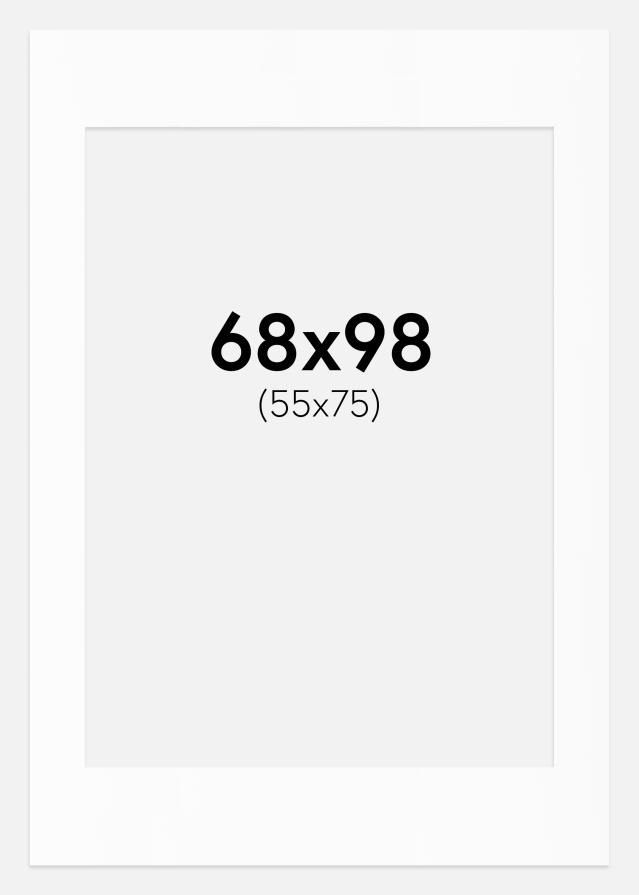 Passepartout Valkoinen Standard (Valkoinen keskus) 68x98 cm (55x75)