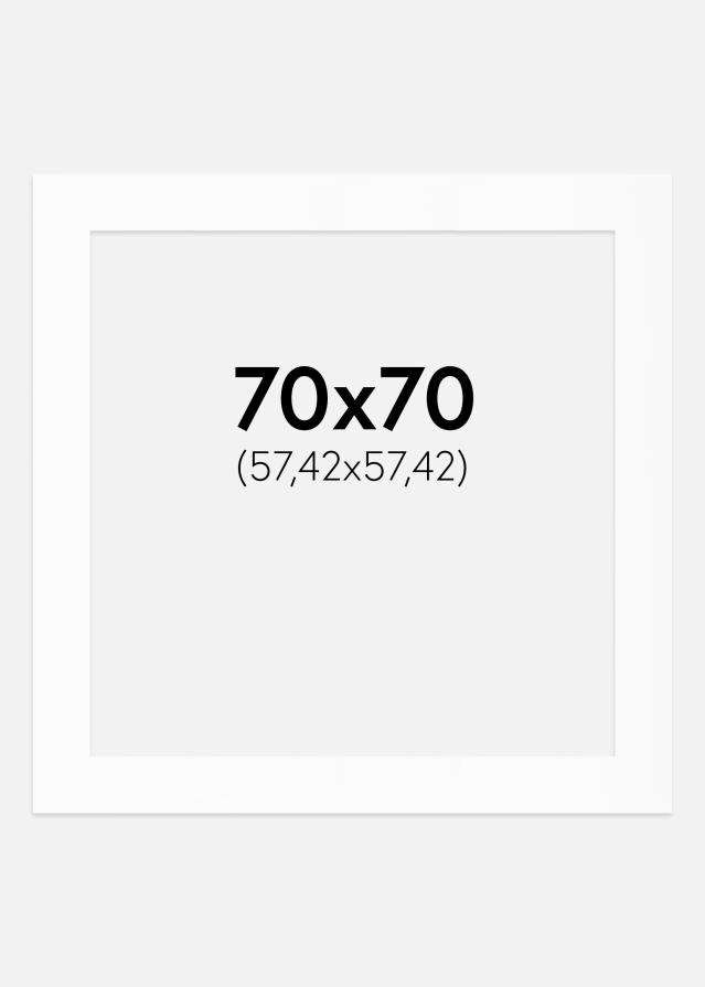 Passepartout Valkoinen Standard (Valkoinen keskus) 70x70 cm (57,42x57,42)