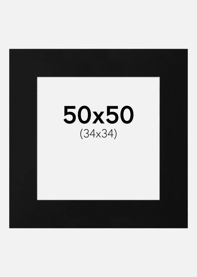 Paspatuuri Musta Standard (Valkoinen Keskus) 50x50 cm (34x34)