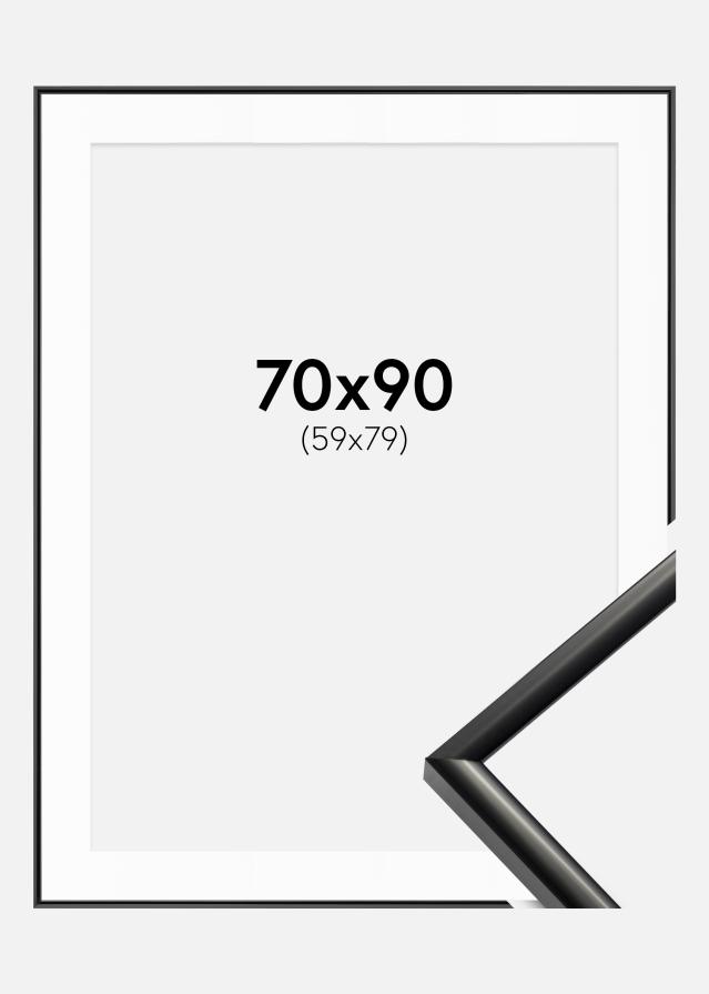 Kehys New Lifestyle Musta 70x90 cm - Passepartout Valkoinen 60x80 cm