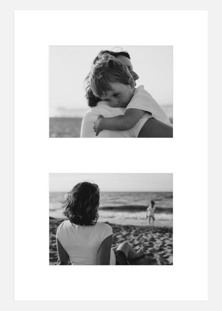 Paspatuuri Valkoinen 61x91,5 cm - Kollaasi 2 kuvalle (29x39 cm)