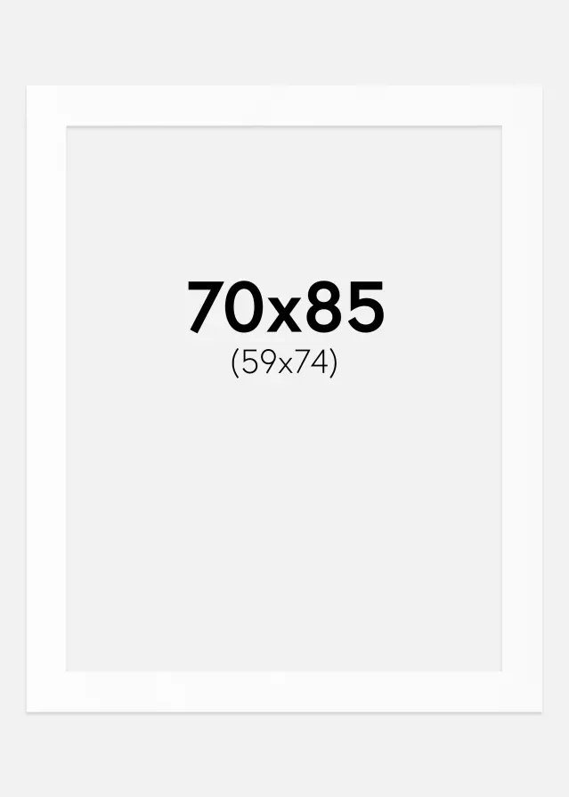 Passepartout Valkoinen Standard (Valkoinen keskus) 70x85 cm (59x74)