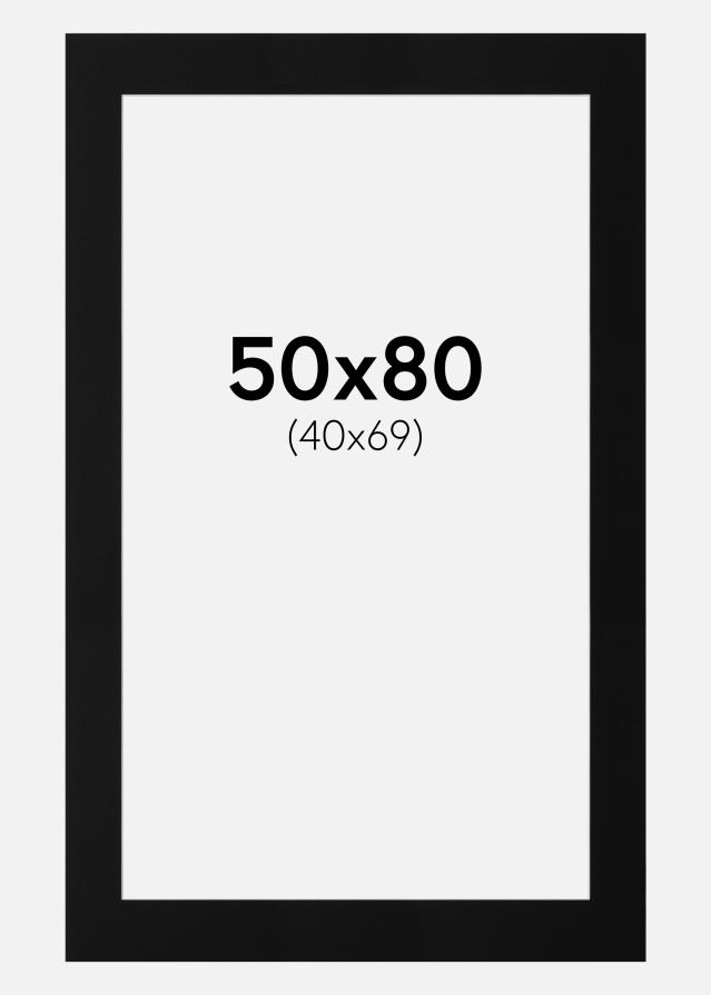 Paspatuuri Musta Standard (Valkoinen Keskus) 50x80 cm (40x69)