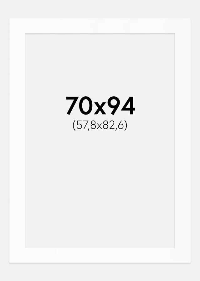 Passepartout Valkoinen Standard (Valkoinen keskus) 70x94 cm (57,8x82,6)