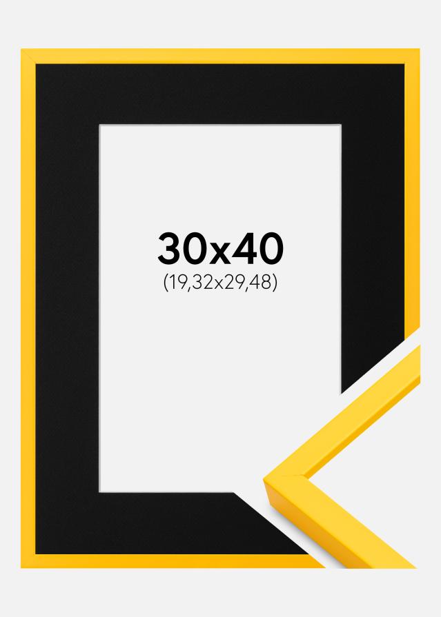 Kehys E-Line Keltainen 30x40 cm - Paspatuuri Musta 8x12 tuumaa
