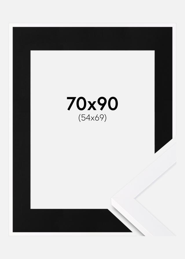 Kehys Selection Valkoinen 70x90 cm - Passepartout Musta 55x70 cm