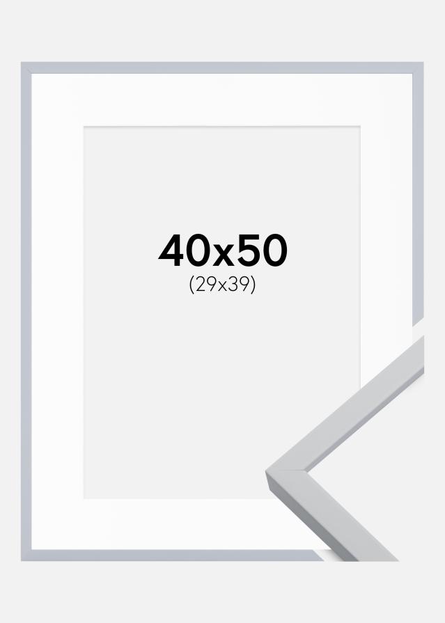 Kehys Oslo Valkoinen 40x50 cm - Passepartout Valkoinen 30x40 cm