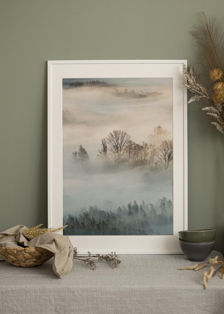 Kehys Kaspar Valkoinen 50x70 cm - Passepartout Valkoinen 16x24 tuumaa