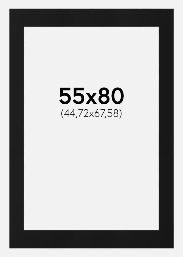 Paspatuuri Musta Standard (Valkoinen keskus) 55x80 cm (44,72x67,58)