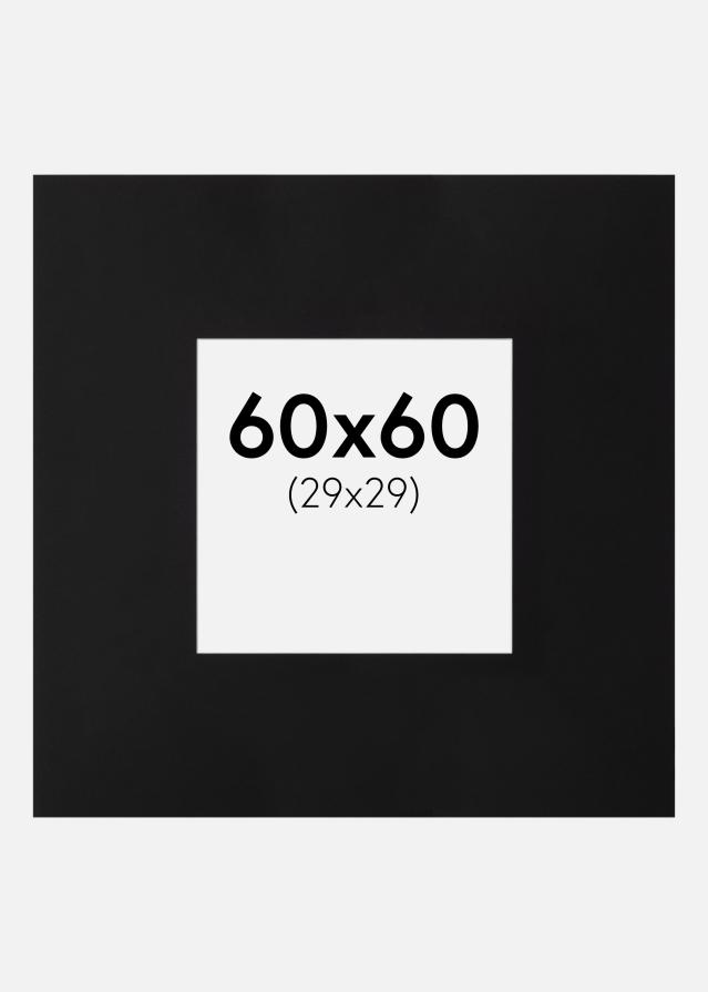 Paspatuuri XXL Musta (Valkoinen Keskus) 60x60 cm (29x29)