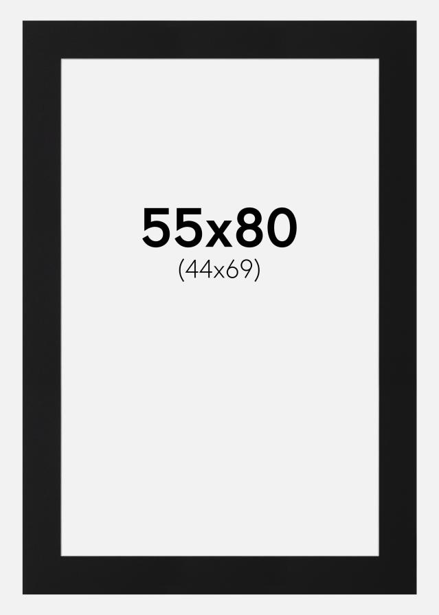 Paspatuuri Musta Standard (Valkoinen keskus) 55x80 cm (44x69)