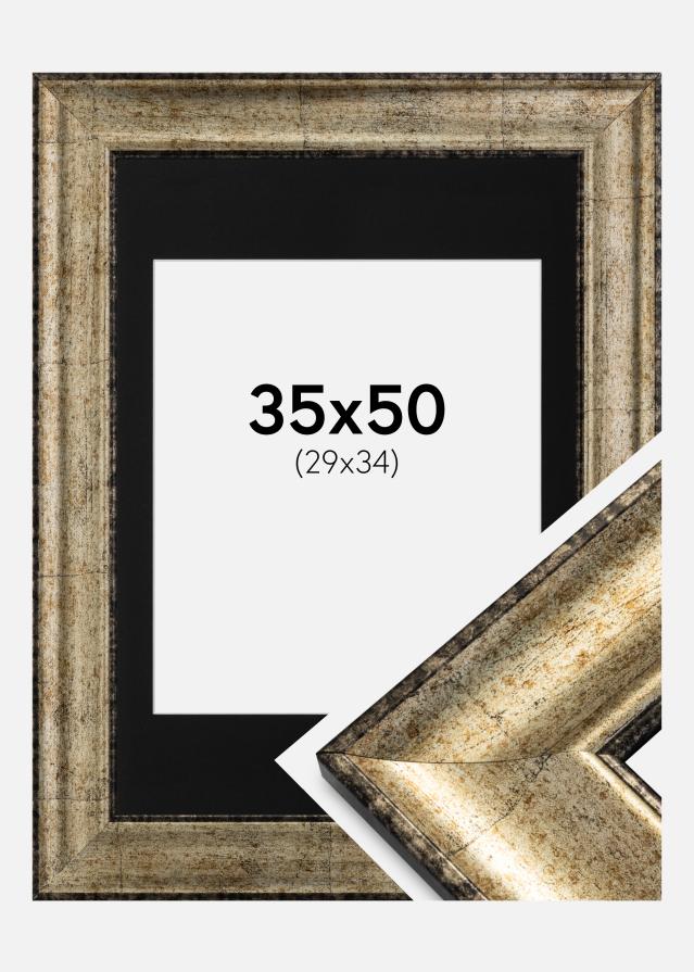 Kehys Saltsjöbaden Antiikin kulta 35x50 cm - Passepartout Musta 30x35 cm