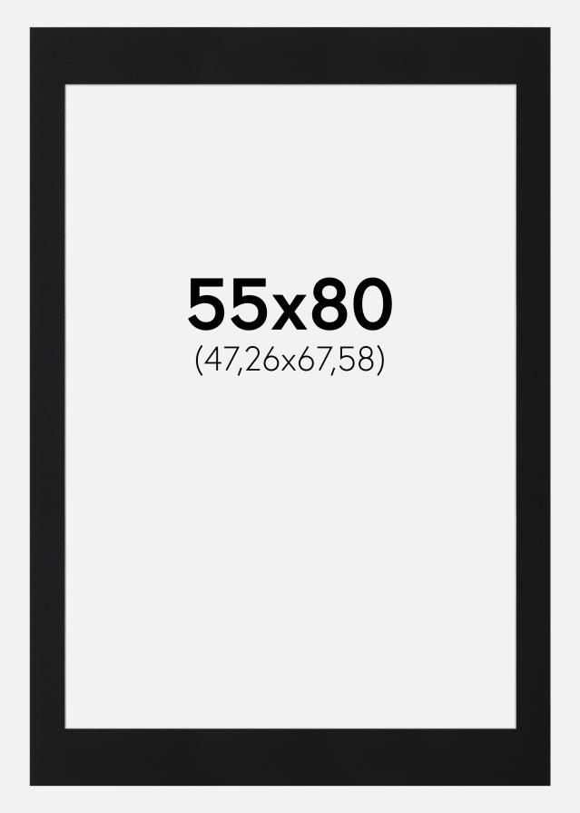 Paspatuuri Musta Standard (Valkoinen keskus) 55x80 cm (47,26x67,58)