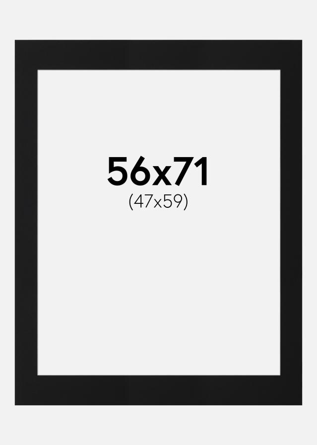 Paspatuuri Musta Standard (Valkoinen keskus) 56x71 cm (47x59)