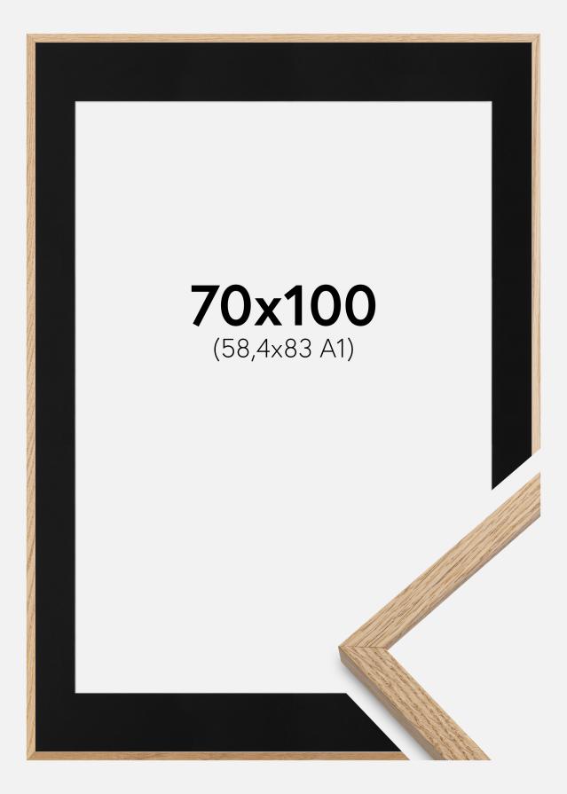 Kehys Oslo Tammi 70x100 cm - Passepartout Musta 59,4x84 cm (A1)