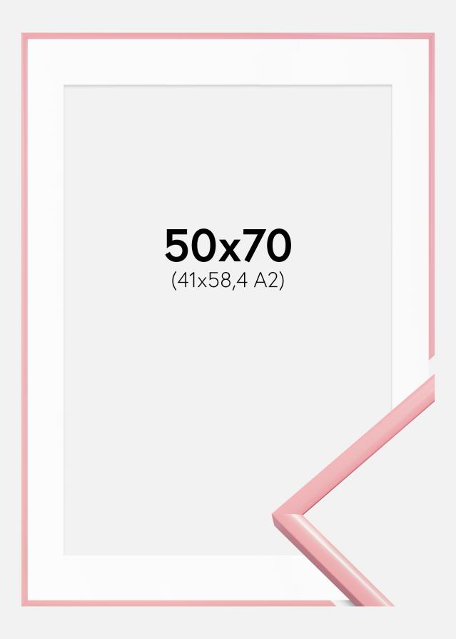 Kehys New Lifestyle Roosa 50x70 cm - Passepartout Valkoinen 42x59,4 cm (A2)