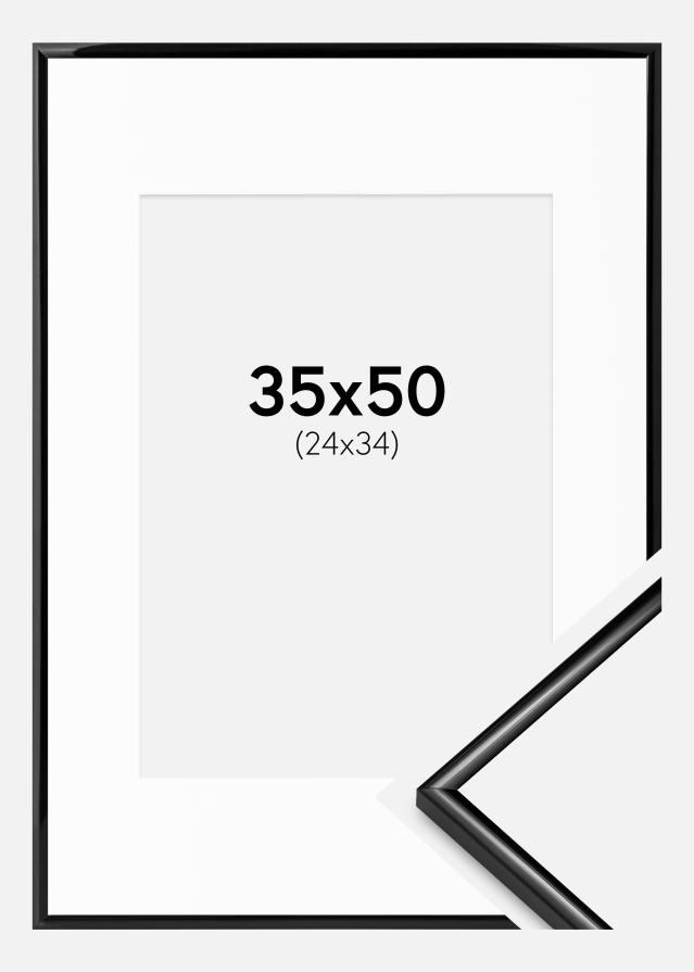 Kehys Scandi Musta 35x50 cm - Passepartout Valkoinen 25x35 cm