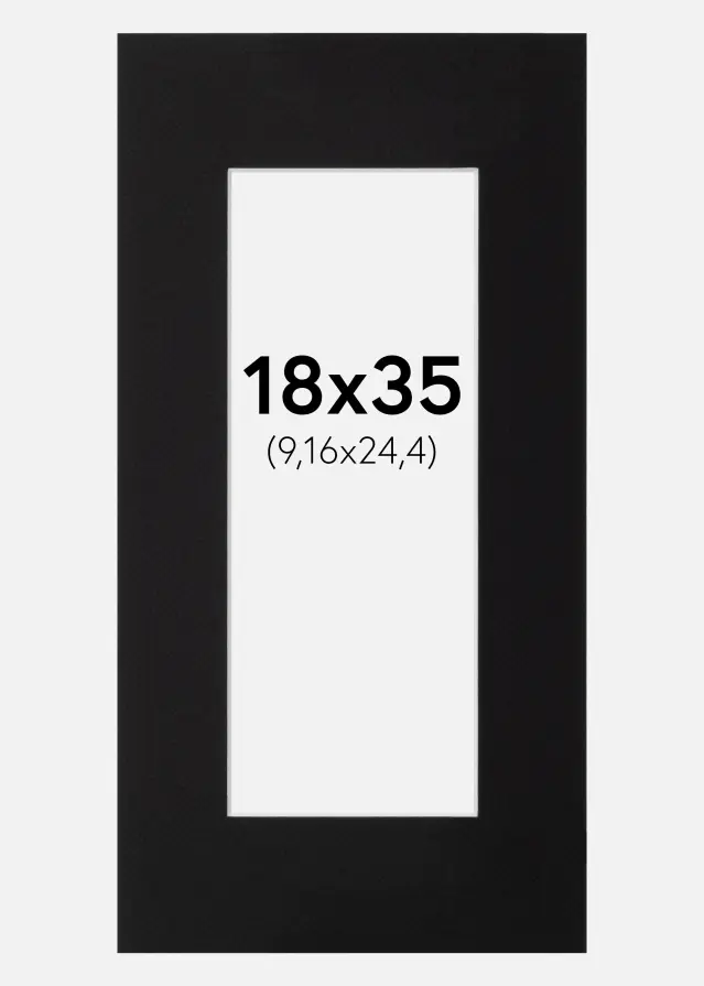 Paspatuuri Musta Standard (Valkoinen Keskus) 18x35 cm (9,16x24,4)