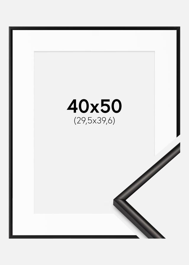 Kehys Scandi Matt Musta 40x50 cm - Passepartout Valkoinen 12x16 inches
