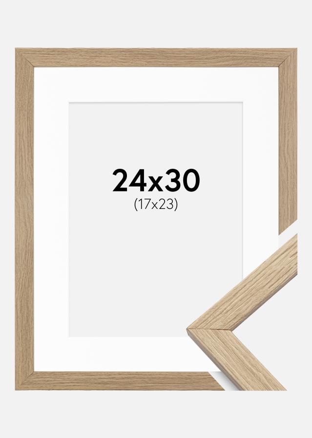 Kehys Stilren Tammi 24x30 cm - Passepartout Valkoinen 18x24 cm
