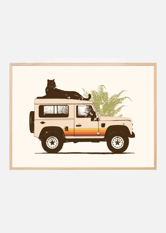 Black Panther On Car Juliste