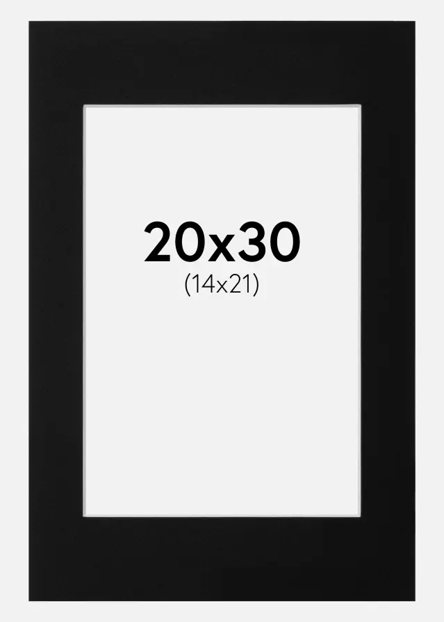 Paspatuuri Musta Standard (Valkoinen Keskus) 20x30 (14x21)