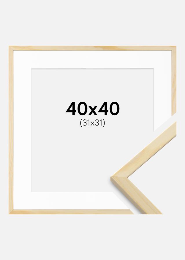 Kehys Galant Mänty 40x40 cm - Passepartout Valkoinen 32x32 cm