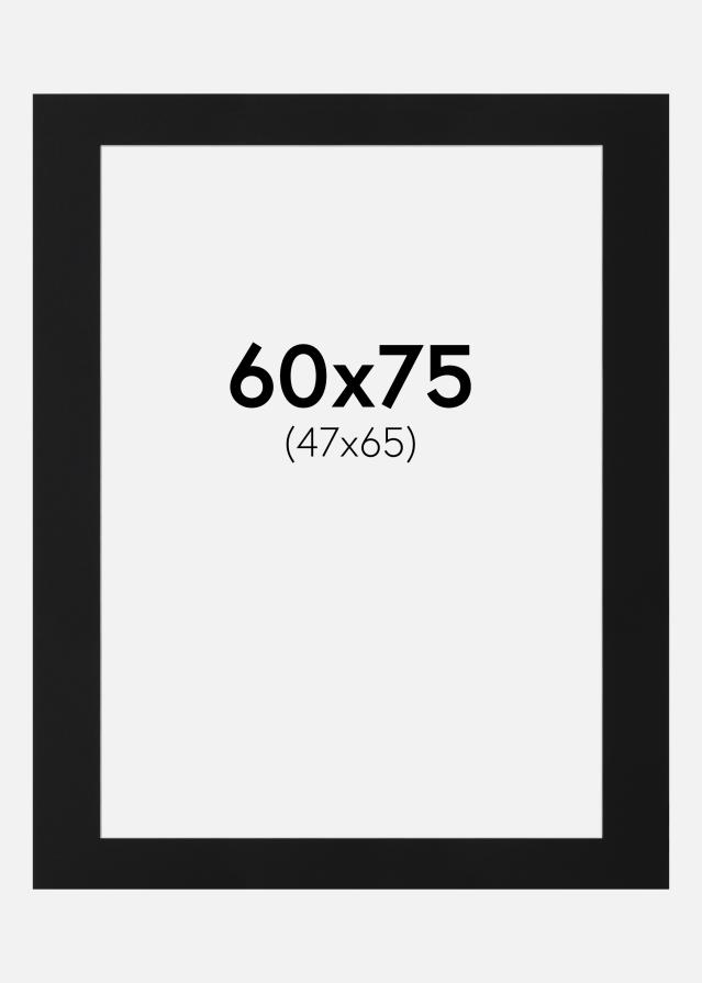 Paspatuuri Musta Standard (Valkoinen keskus) 60x75 cm (47x65)