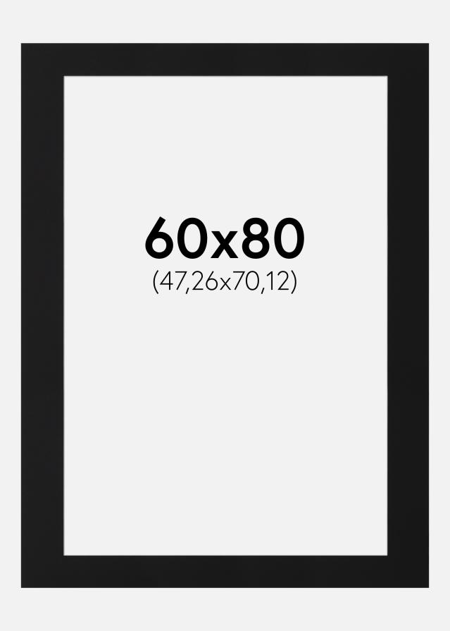 Paspatuuri Musta Standard (Valkoinen keskus) 60x80 cm (47,26x70,12)