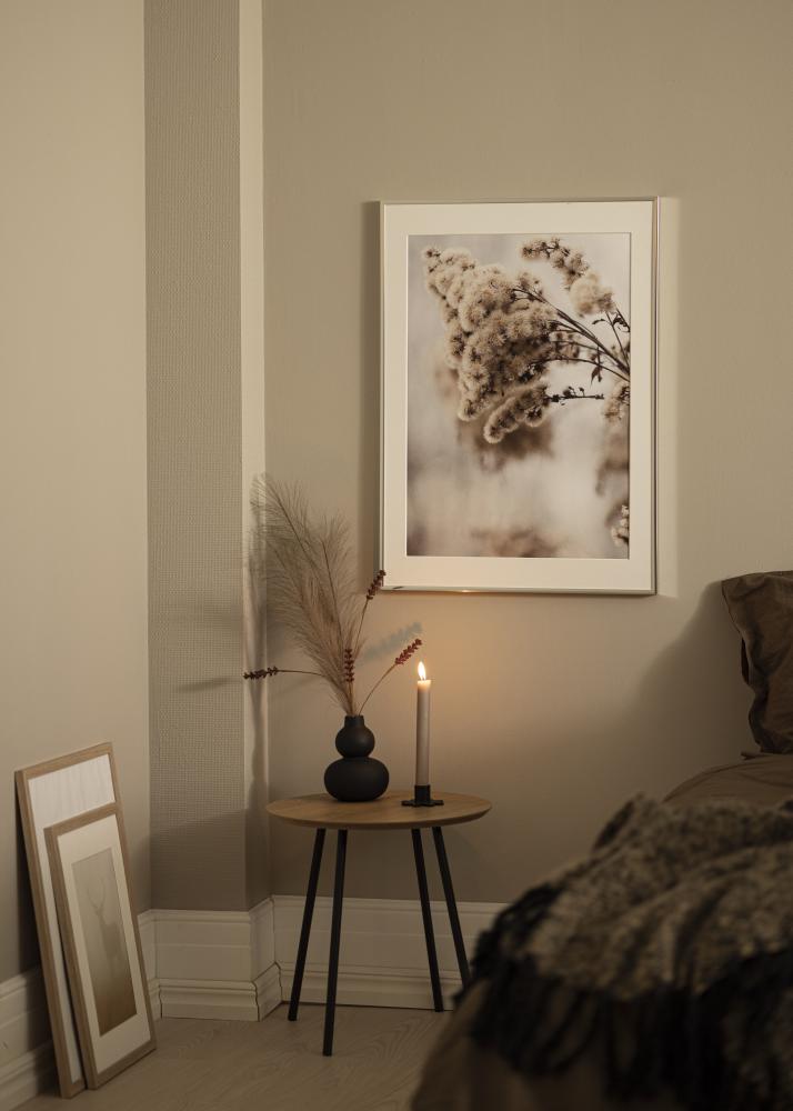 Kehys Alumiini Kiiltävä Hopea 30x40 cm - Passepartout Valkoinen 20x30 cm