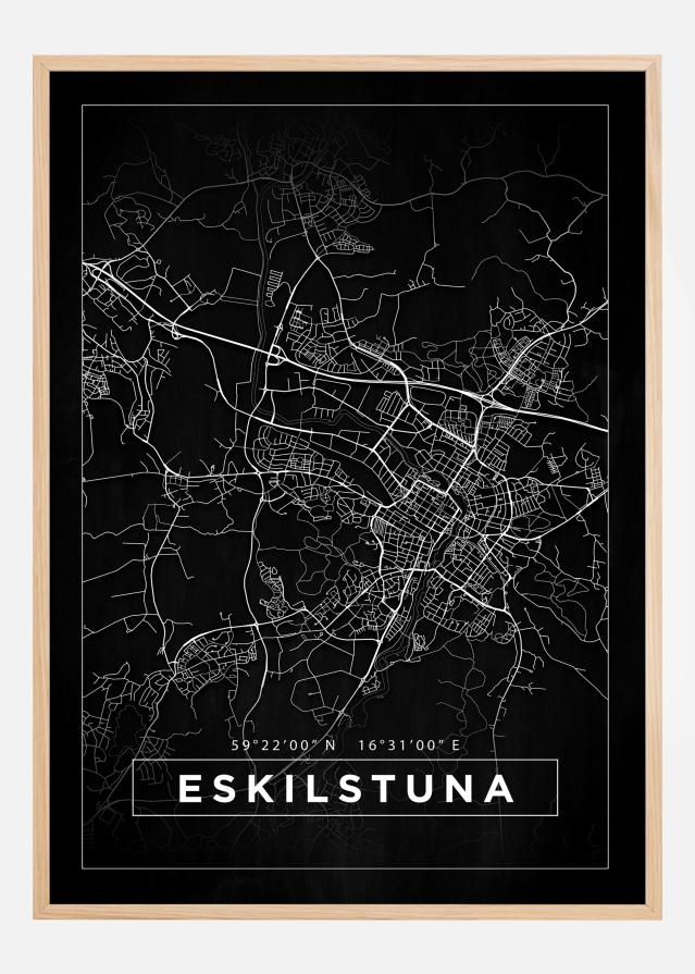 Kartta - Eskilstuna - Musta Juliste