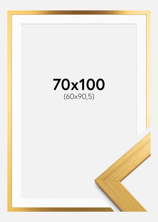 Kehys Gold Wood 70x100 cm - Passepartout Valkoinen 61x91,5 cm