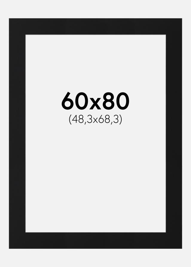 Paspatuuri Musta Standard (Valkoinen keskus) 60x80 cm (48,3x68,3)