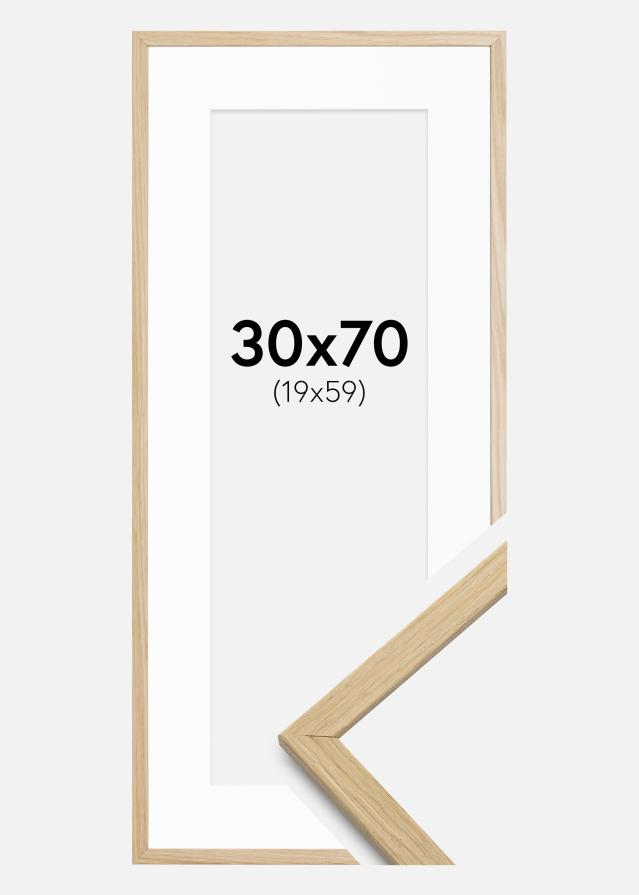 Kehys Edsbyn Tammi 30x70 cm - Passepartout Valkoinen 20x60 cm