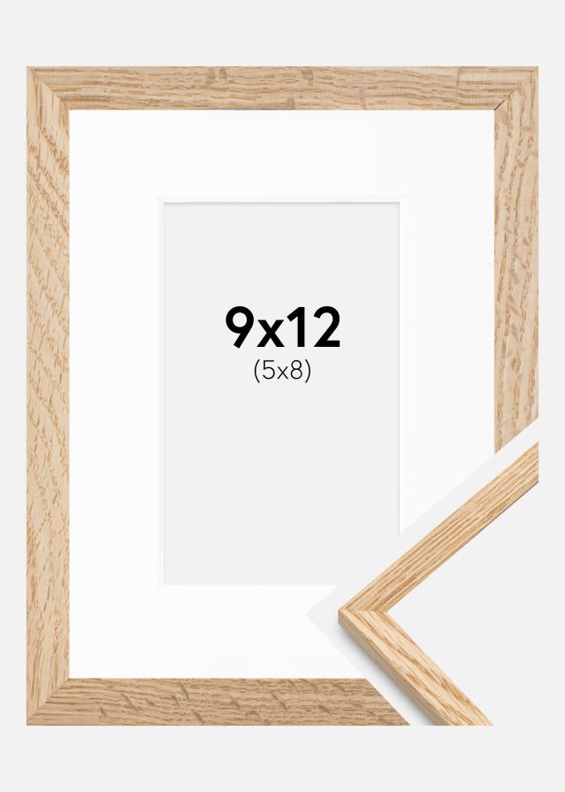 Kehys Kapea Tammi 9x12 cm - Passepartout Valkoinen 6x9 cm