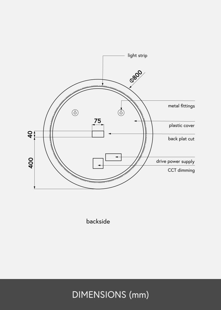 KAILA Peili LED 80 cm Ø