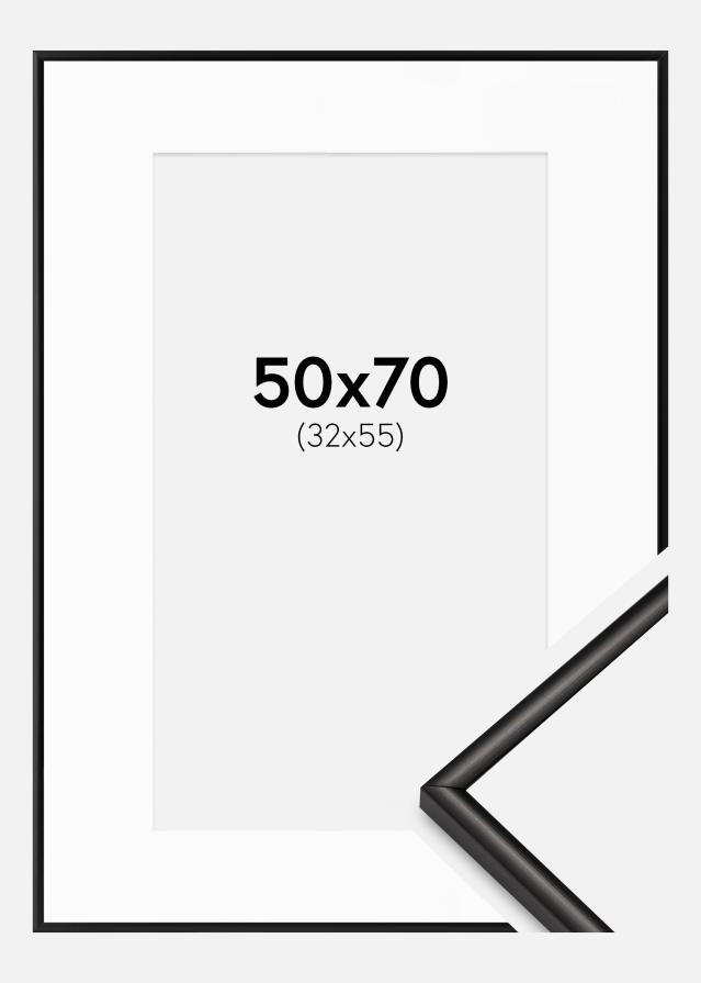Kehys Scandi Matt Musta 50x70 cm - Passepartout Valkoinen 33x56 cm