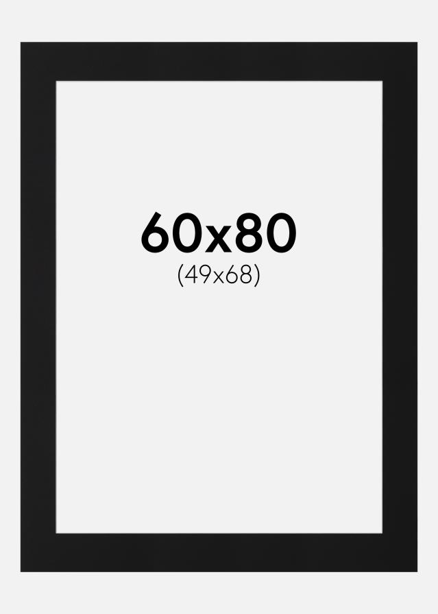 Paspatuuri Musta Standard (Valkoinen keskus) 60x80 cm (49x68)