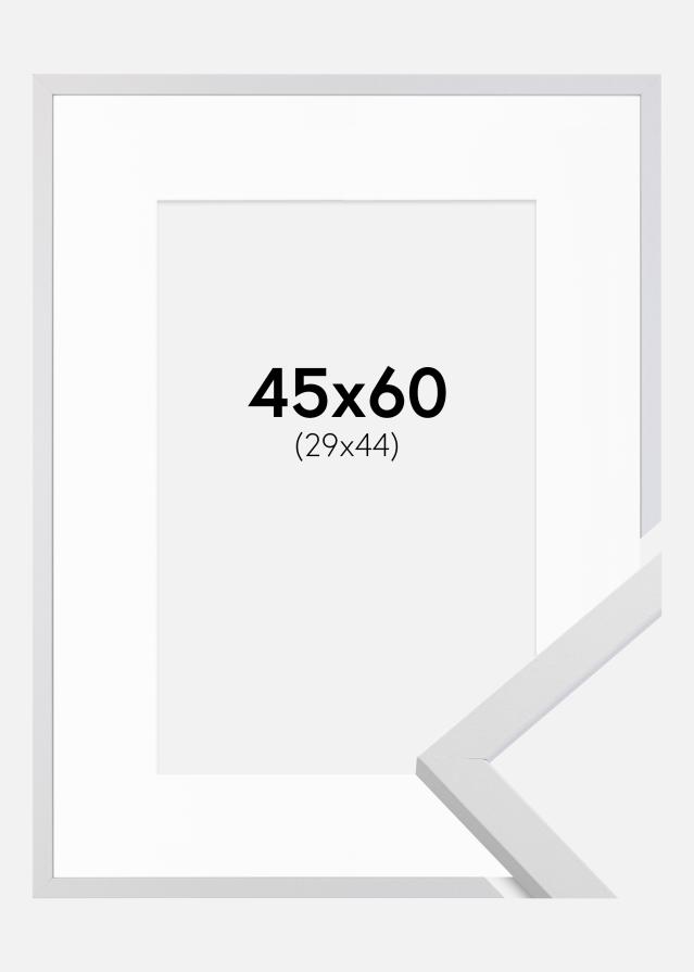Kehys Trendy Valkoinen 45x60 cm - Passepartout Valkoinen 30x45 cm