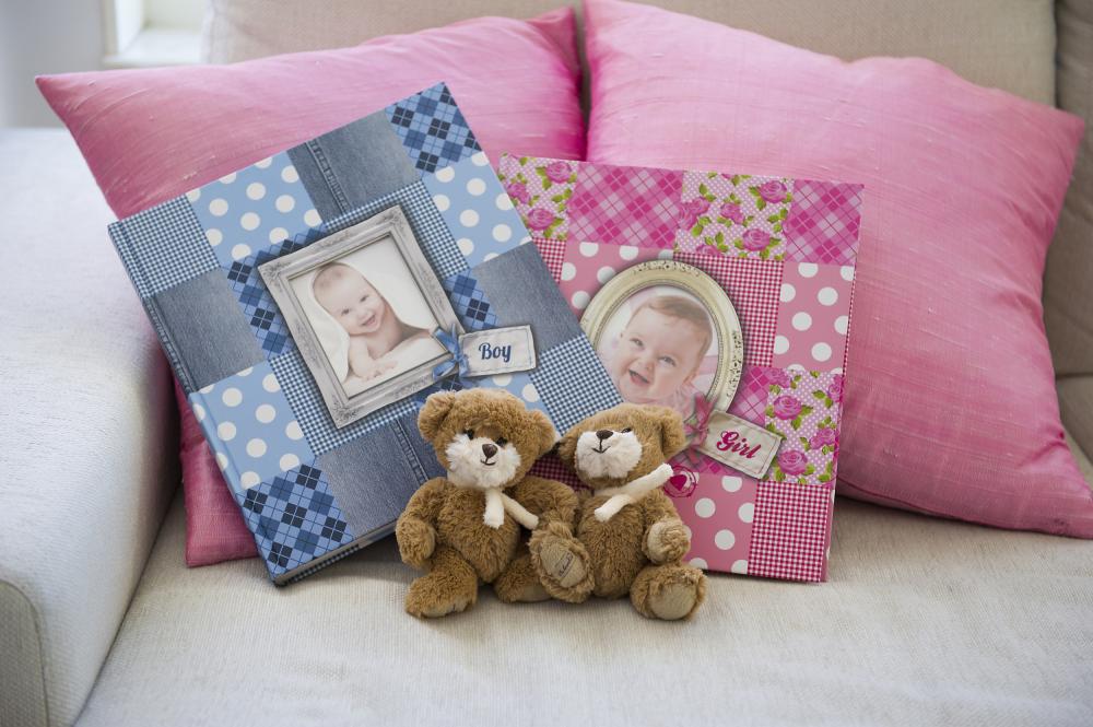 Patchwork Vauva-albumi Vaaleanpunainen - 28x30,5 cm (50 Valkoista sivua / 25 leh