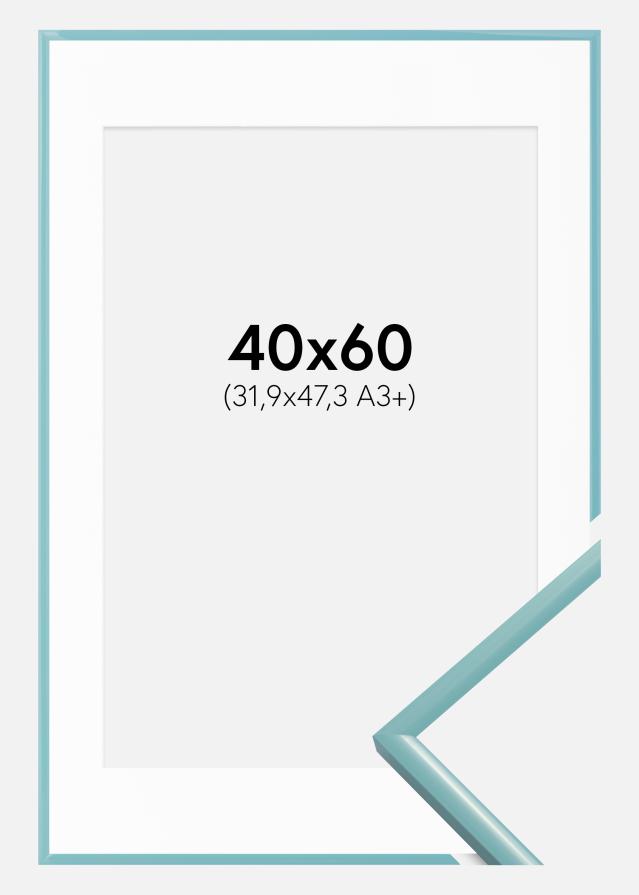 Kehys New Lifestyle Turkoosi 40x60 cm - Passepartout Valkoinen 32,9x48,3 cm