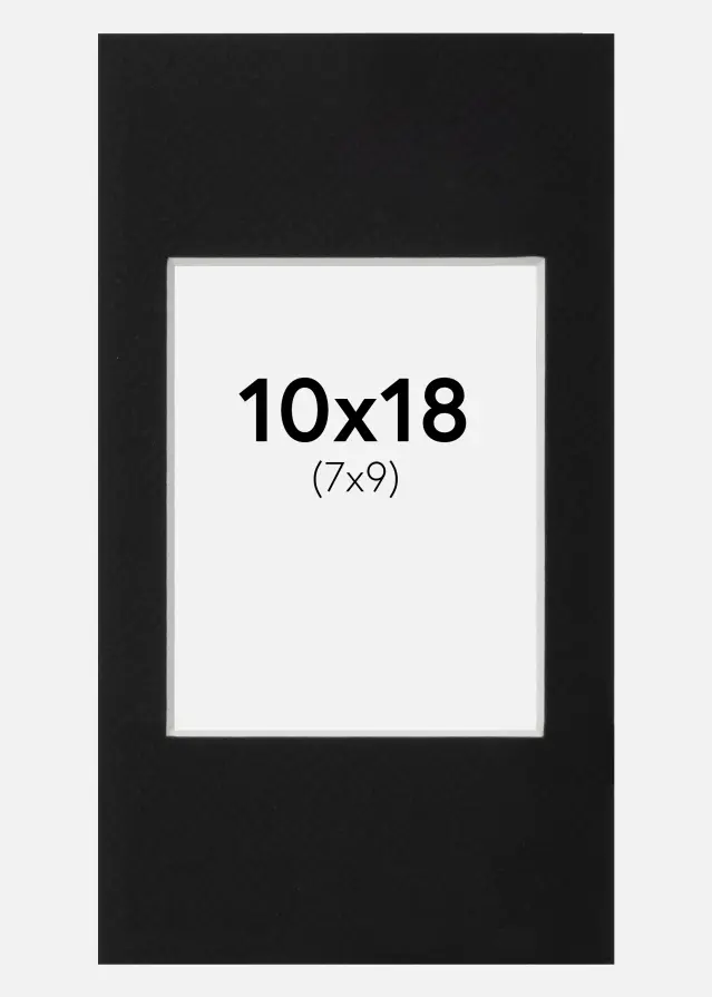 Paspatuuri Musta Standard (Valkoinen keskus) 10x18 cm (7x9)