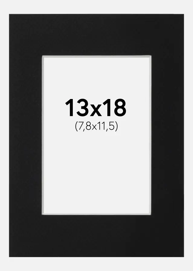 Paspatuuri Musta Standard (Valkoinen keskus) 13x18 cm (7,8x11,5)