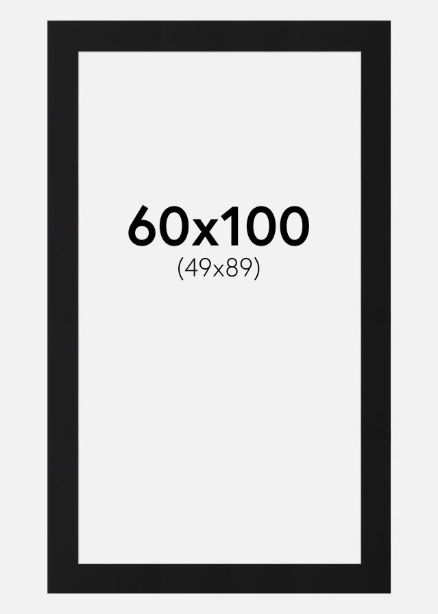 Paspatuuri Musta Standard (Valkoinen keskus) 60x100 cm (49x89)