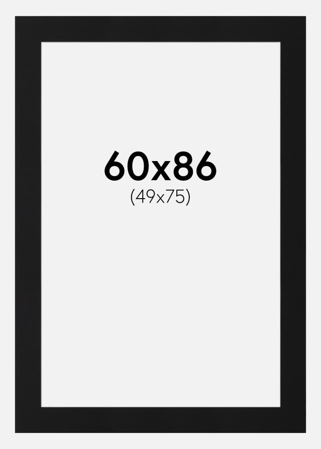 Paspatuuri Musta Standard (Valkoinen keskus) 60x86 cm (49x75)