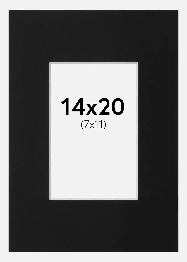 Paspatuuri Musta Standard (Valkoinen keskus) 14x20 cm (7x11)
