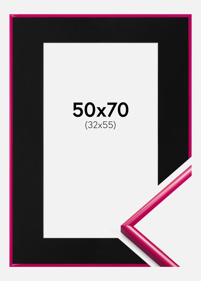 Kehys New Lifestyle Tummanroosa 50x70 cm - Paspatuuri Musta 33x56 cm