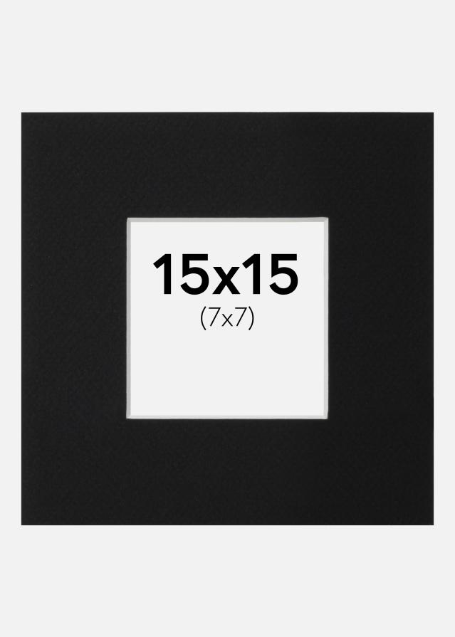 Paspatuuri Musta Standard (Valkoinen keskus) 15x15 cm (7x7)