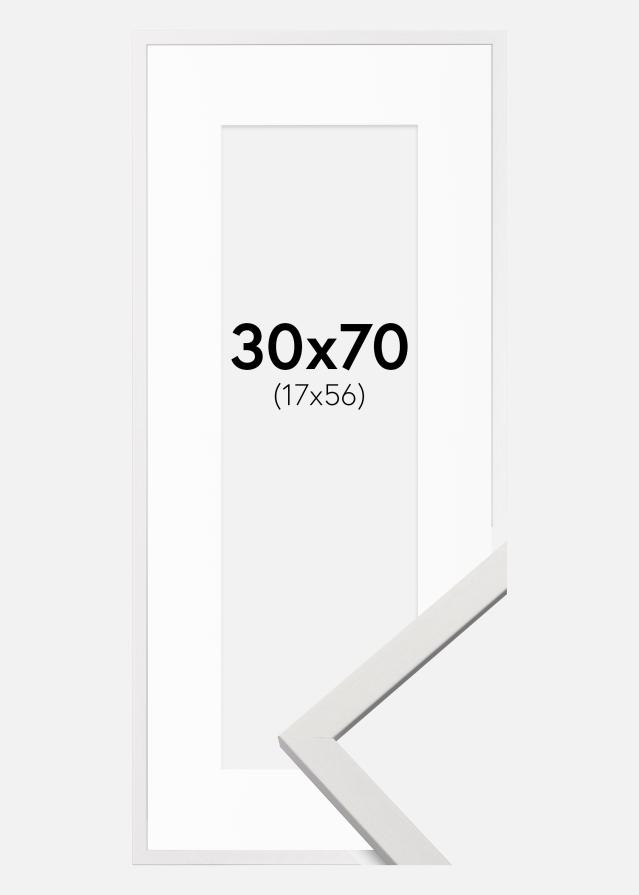 Kehys Edsbyn Valkoinen 30x70 cm - Passepartout Valkoinen 18x57 cm